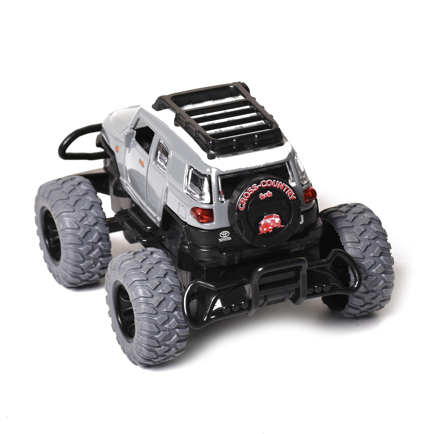 Braintastic Simulation Alloy Metal Pull Back Diecast Car 1:32 Off Road Model Pull Back Car with Sound & Light Toys for Kids Age 3+ Years Grey