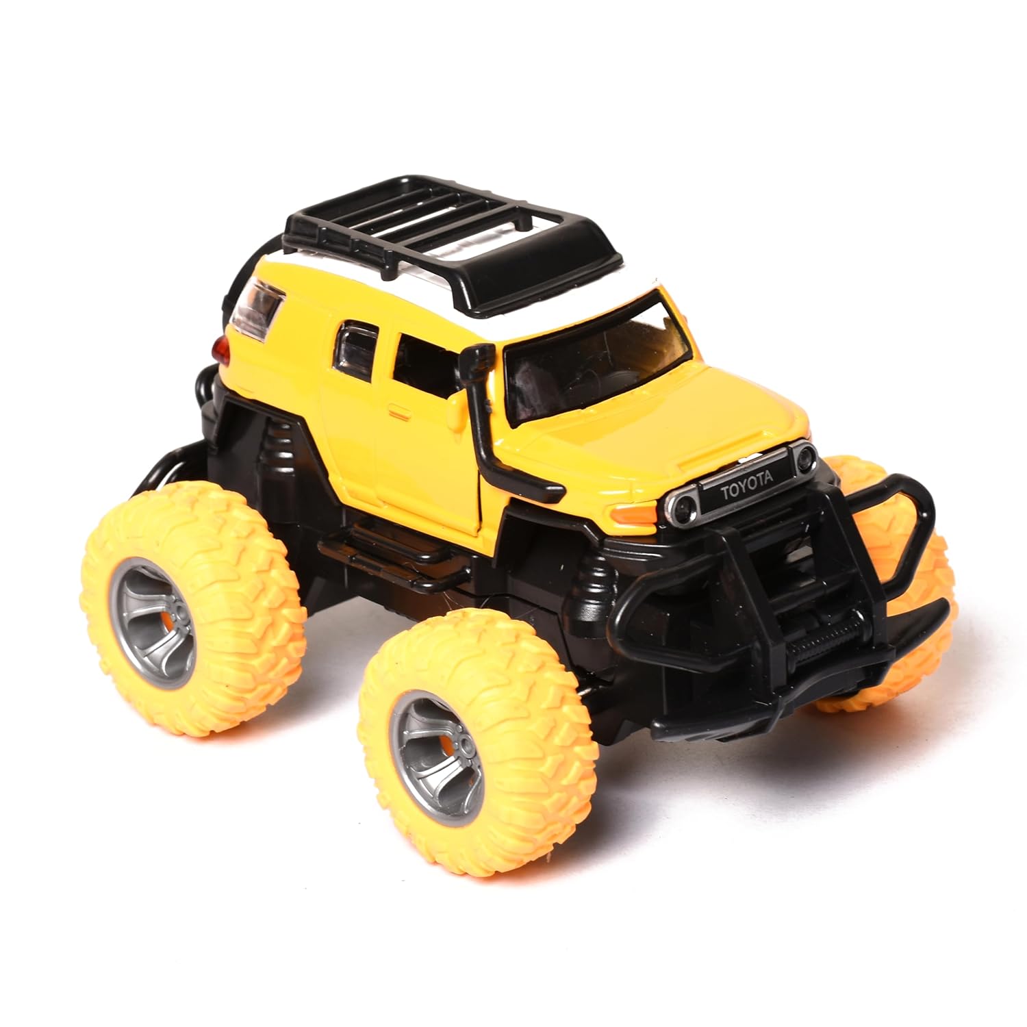 Braintastic Simulation Alloy Metal Pull Back Diecast Car 1:32 Off Road Model Pull Back Car with Sound & Light Toys for Kids Age 3+ Years Yellow