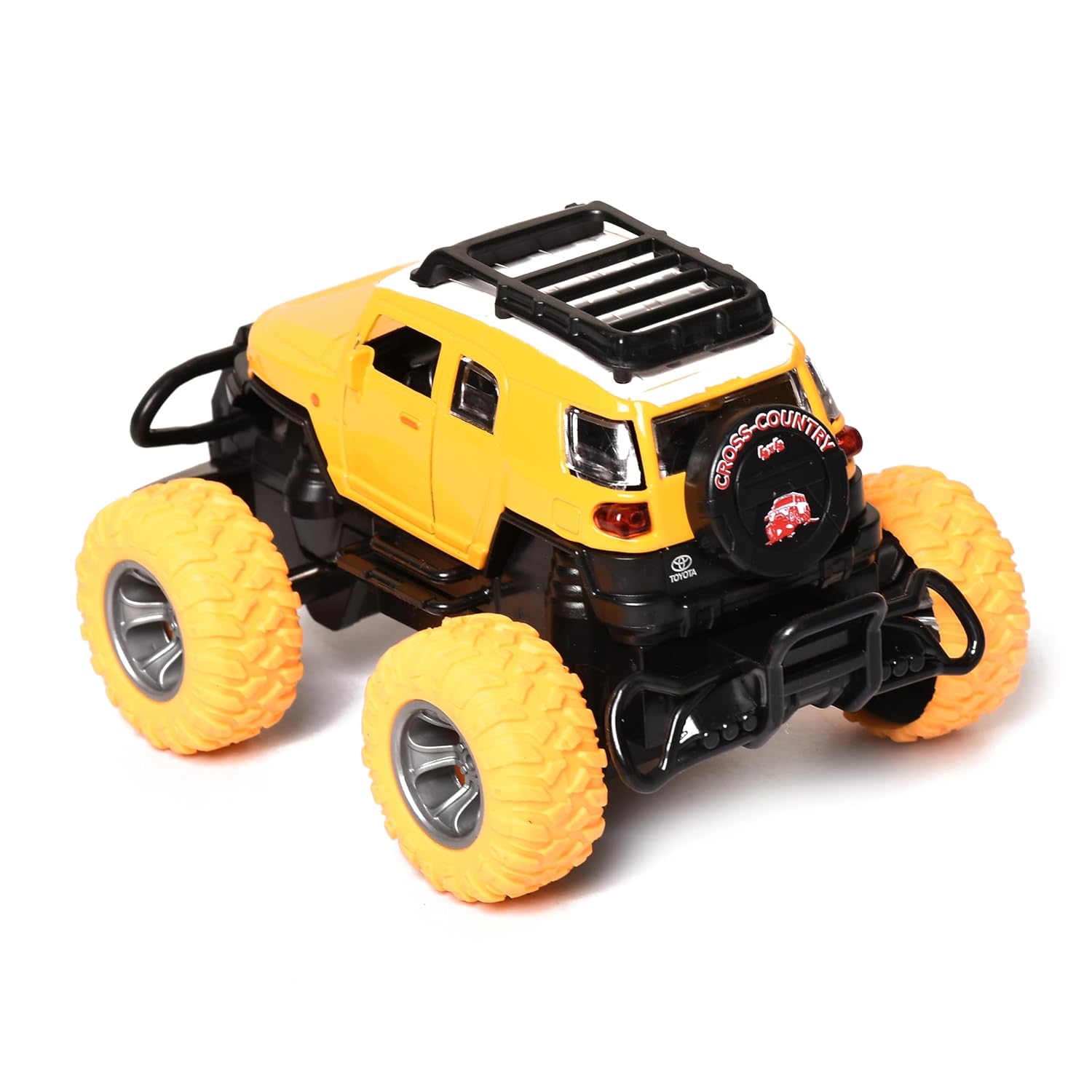 Braintastic Simulation Alloy Metal Pull Back Diecast Car 1:32 Off Road Model Pull Back Car with Sound & Light Toys for Kids Age 3+ Years Yellow