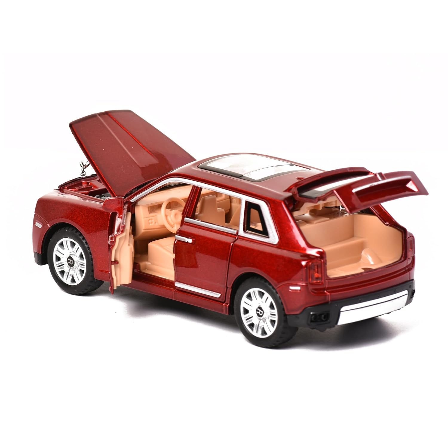 Braintastic Model Diecast Car Toy Vehicle Pull Back Friction Car with Openable Doors Light & Music Toys for Kids Age 3+ Years (Rolls Royce Red)