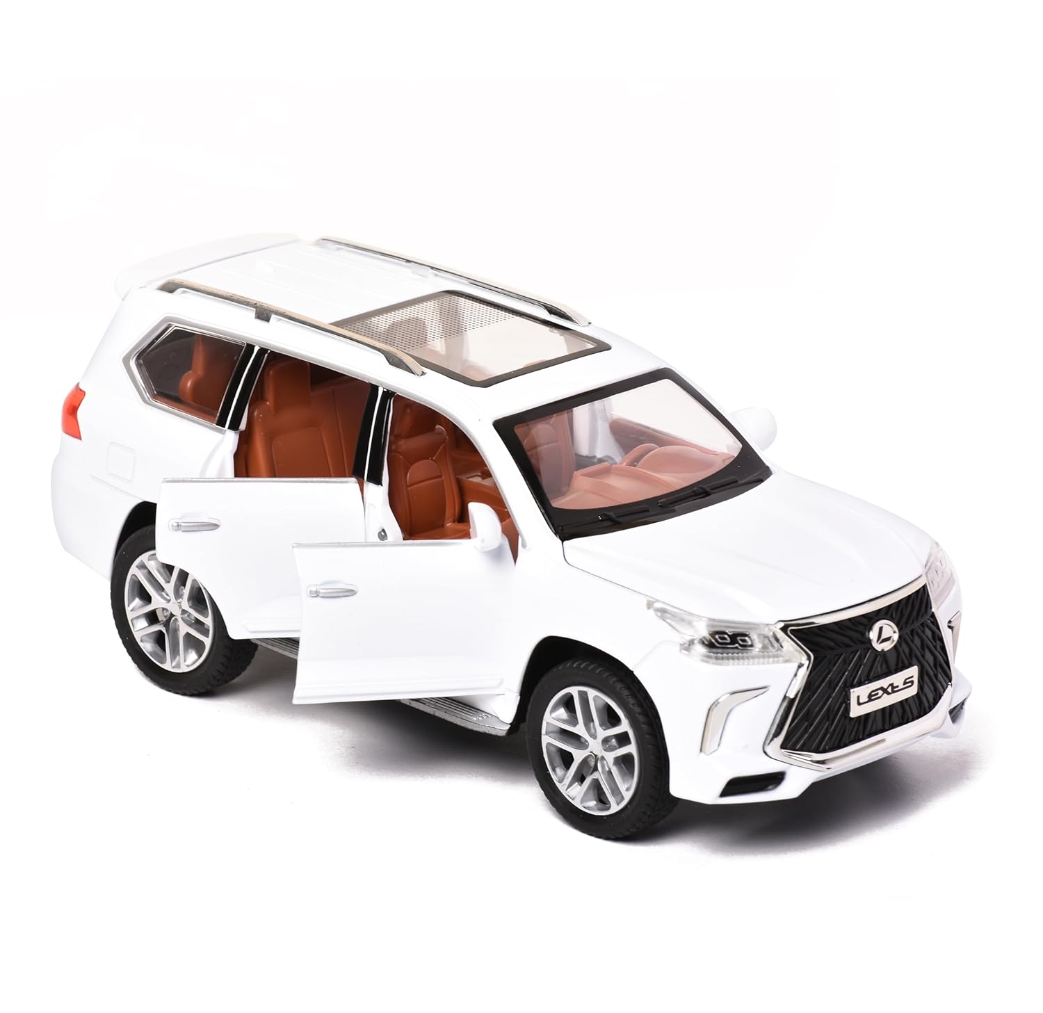Braintastic Model Diecast Car Toy Vehicle Pull Back Friction Car with Openable Doors Light & Music Toys for Kids Age 3+ Years (Lexus White)