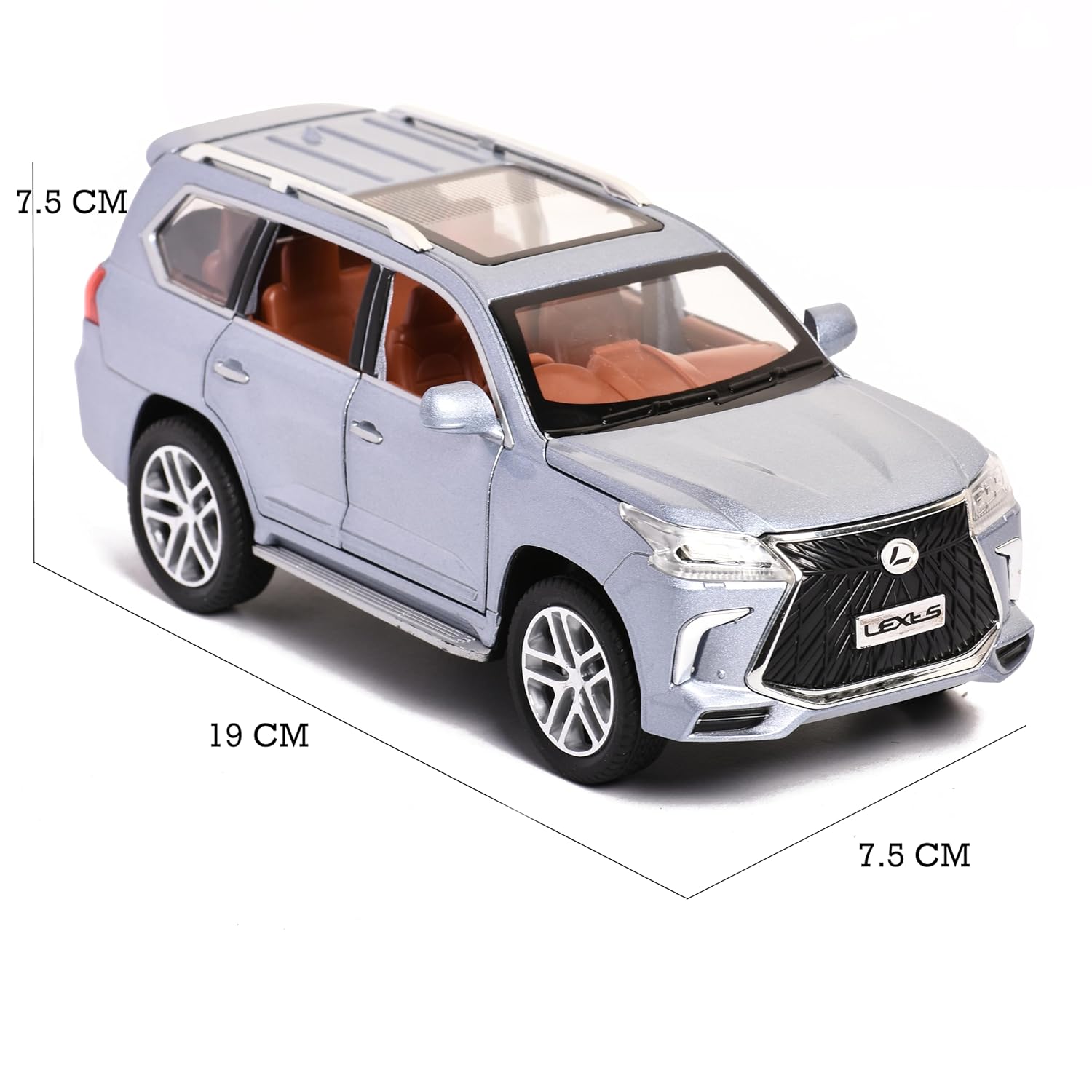 Braintastic Model Diecast Car Toy Vehicle Pull Back Friction Car with Openable Doors Light & Music Toys for Kids Age 3+ Years (Lexus Grey)