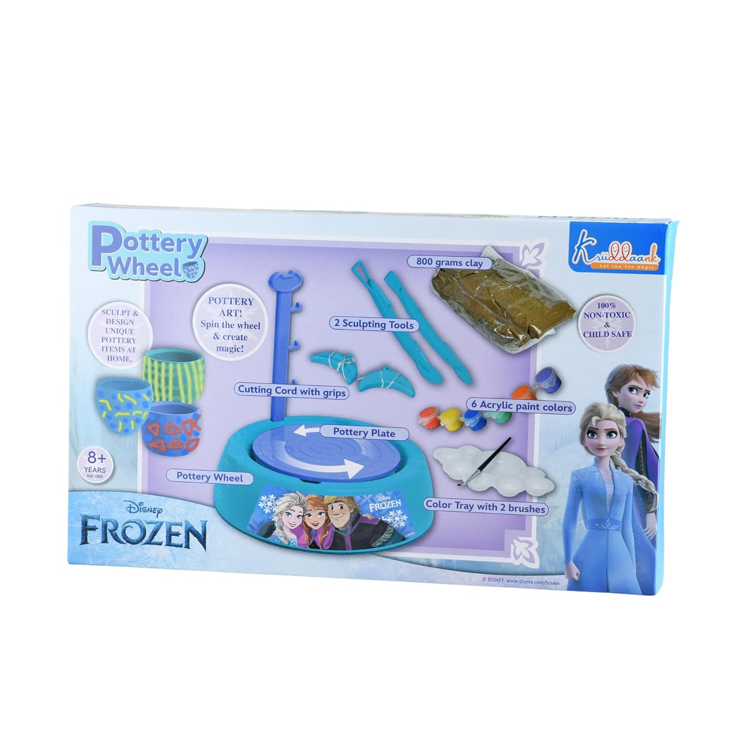Disney Frozen Pottery Wheel Battery Operated with Molding Clay & Painting Kit Learning and Education Multicolor Board Game Toys for Kids