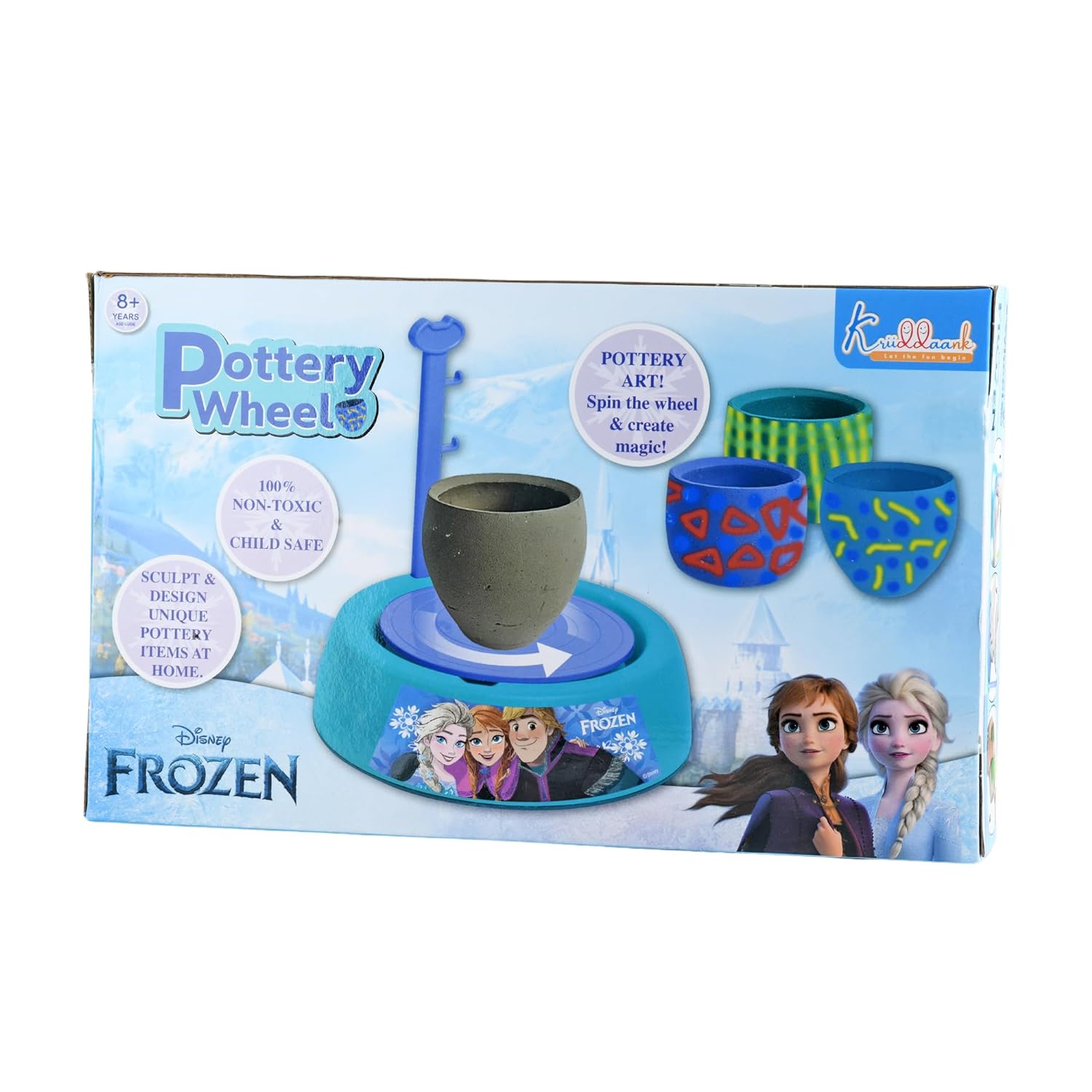 Disney Frozen Pottery Wheel Battery Operated with Molding Clay & Painting Kit Learning and Education Multicolor Board Game Toys for Kids
