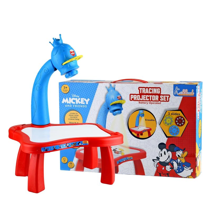 Mickey Drawing Kids Projector Set Painting Desk Table with Patterns & Colorful Water Pens Table Lamp for Better Creativity & Education Board Game for Kids