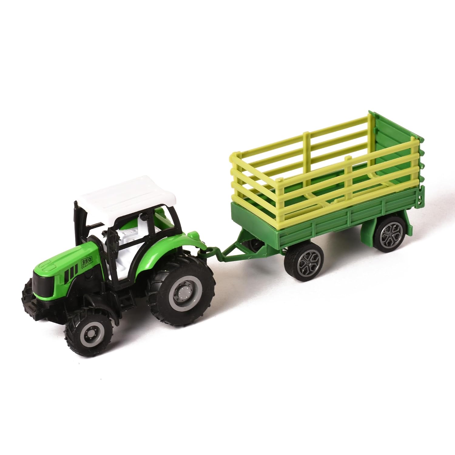 Braintastic Pull Back Inertia Vehicles Farm Tractor with Trolley Truck Agriculture Farm Friction Power Toy for Kids Age 3+ Years Design