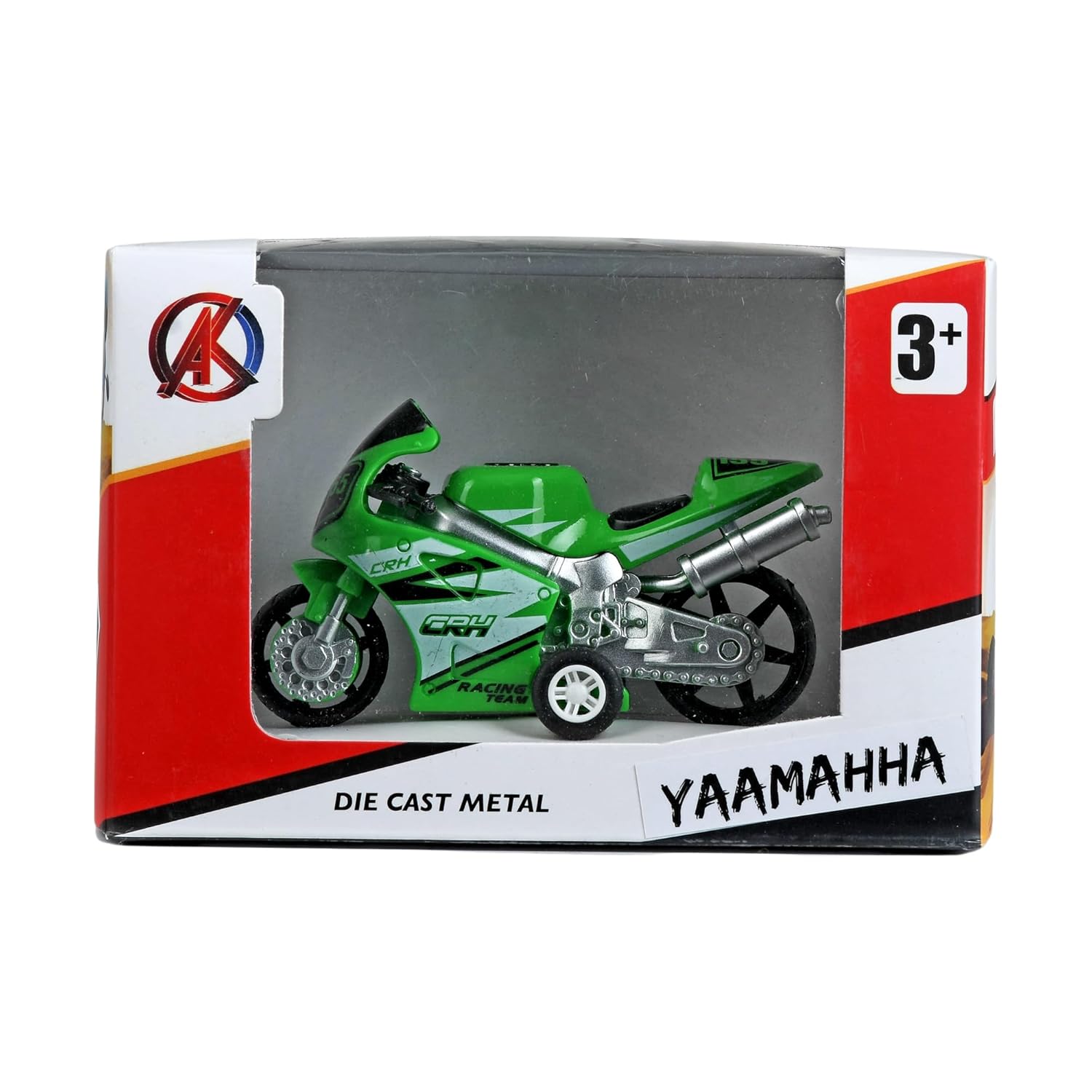 Braintastic Model Diecast Metal Bike Toy Vehicle Pull Back Friction Toys For Kids Age 3+ Years, Green