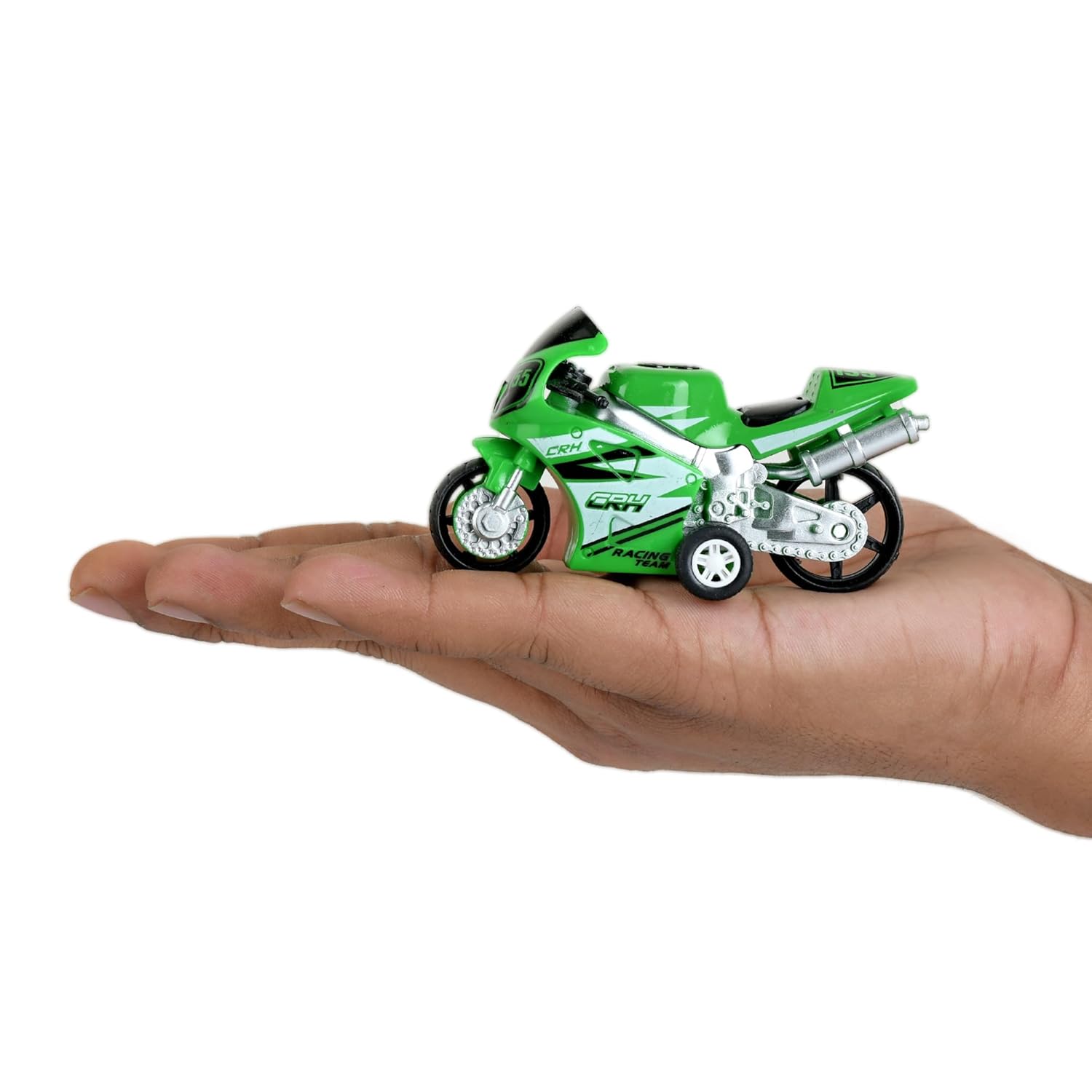 Braintastic Model Diecast Metal Bike Toy Vehicle Pull Back Friction Toys For Kids Age 3+ Years, Green