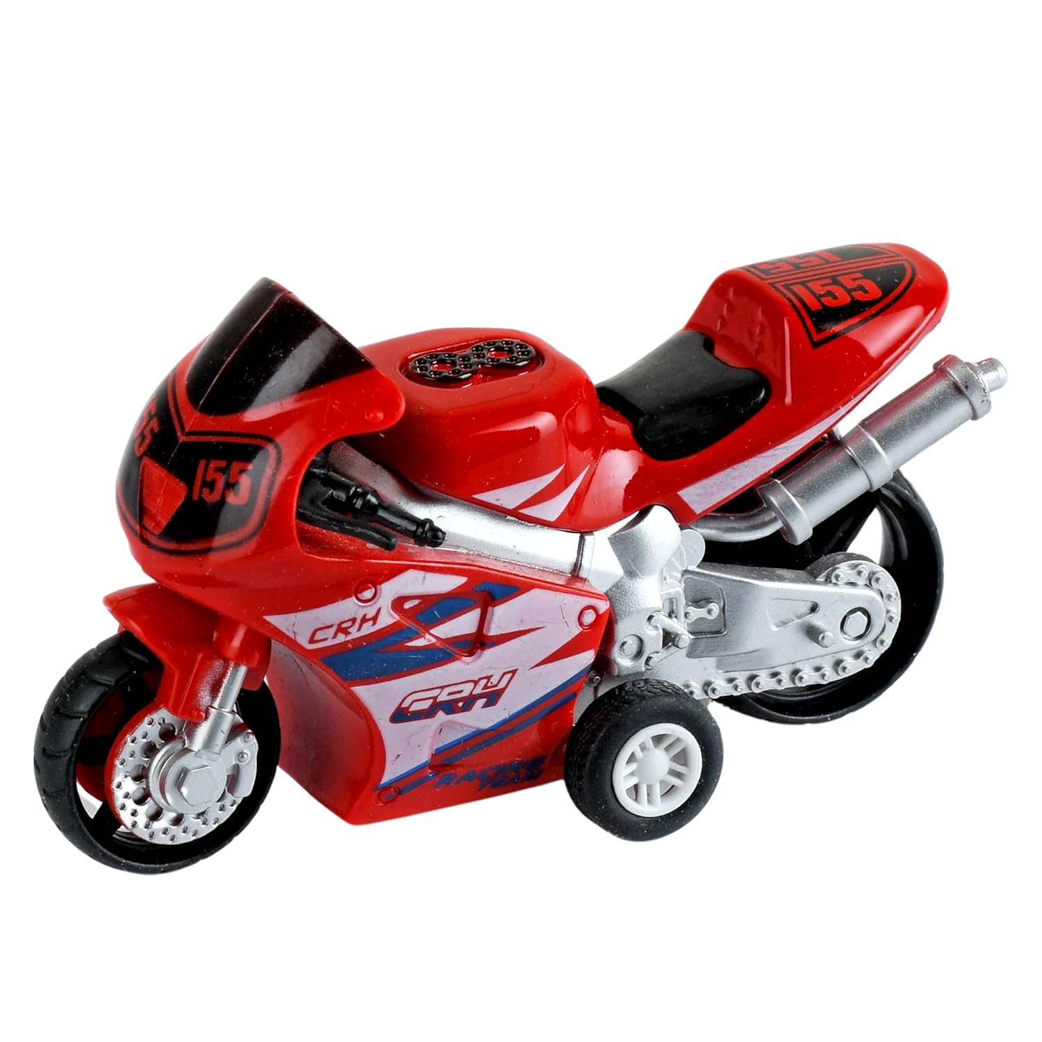 Braintastic Model Diecast Metal Bike Toy Vehicle Pull Back Friction Toys For Kids Age 3+ Years, Red