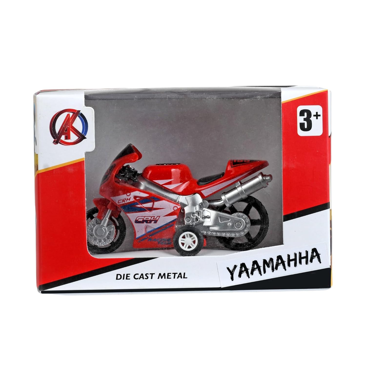 Braintastic Model Diecast Metal Bike Toy Vehicle Pull Back Friction Toys For Kids Age 3+ Years, Red