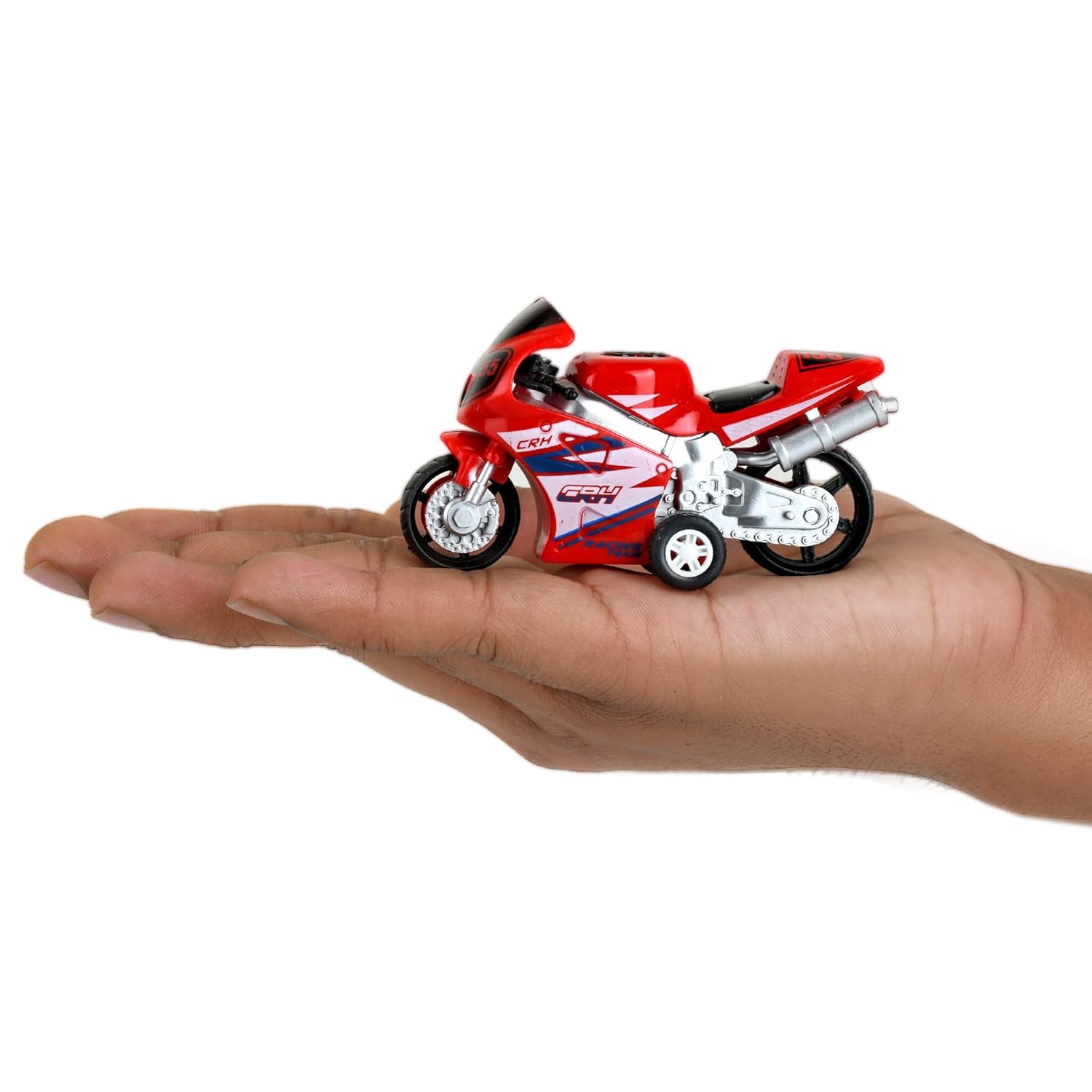 Braintastic Model Diecast Metal Bike Toy Vehicle Pull Back Friction Toys For Kids Age 3+ Years, Red