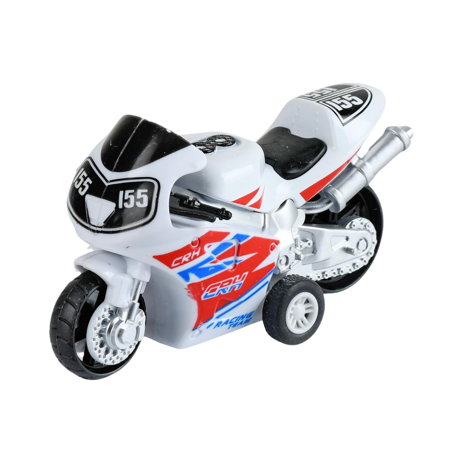 Braintastic Model Diecast Metal Motor Bike Motorcycle Toy Vehicle Pull Back Friction Toys For Kids Age 3+ Years, Blue