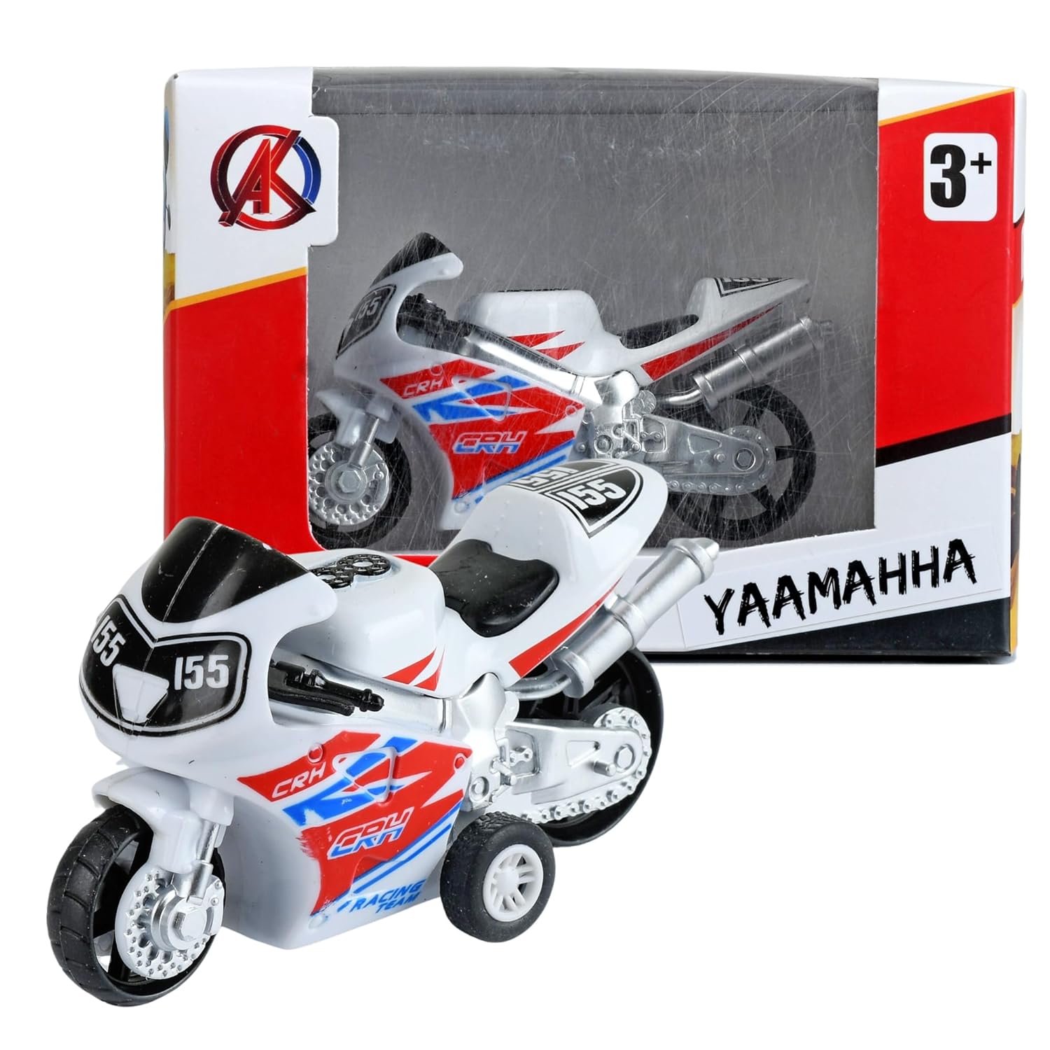 Braintastic Model Diecast Metal Motor Bike Motorcycle Toy Vehicle Pull Back Friction Toys For Kids Age 3+ Years, Blue