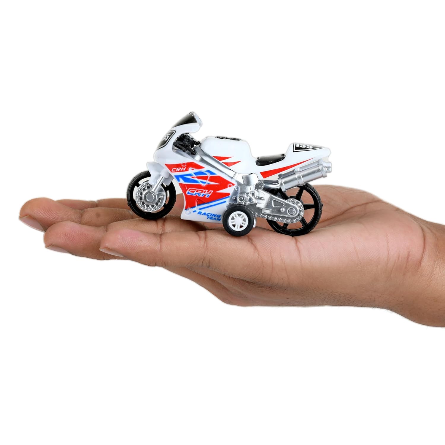 Braintastic Model Diecast Metal Motor Bike Motorcycle Toy Vehicle Pull Back Friction Toys For Kids Age 3+ Years, Blue