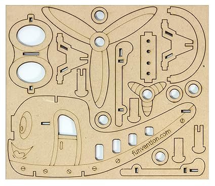 Funvention Helicopter - 3D Coloring Model (Pack of 12) - DIY Desk Organizer Pen Stand - STEM Leanring 3D Puzzle Toy -Art, Coloring and Painting Kit for Kids -Birthday Return Gift, Kids Party Pack