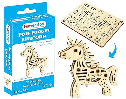 Braintastic Birthday Return Gifts Pack of 24 Toys Fun Fidgets Jungle (3 x 4 DIY Miniature Mechanical Models Lion, Butterfly, Unicorn & Dino) Party Pack Return Favors for Kids Art & Craft STEM Learning