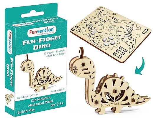 Braintastic Birthday Return Gifts Pack of 24 Toys Fun Fidgets Jungle (3 x 4 DIY Miniature Mechanical Models Lion, Butterfly, Unicorn & Dino) Party Pack Return Favors for Kids Art & Craft STEM Learning