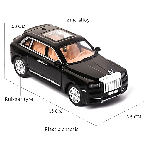 Braintastic 1:32 Diecast Rolls Royce Alloy Metal Pull Back Die-Cast Carwith Sound Light for Kids Best Gifts Toys for Kids Boys (Rolls Royce Black)