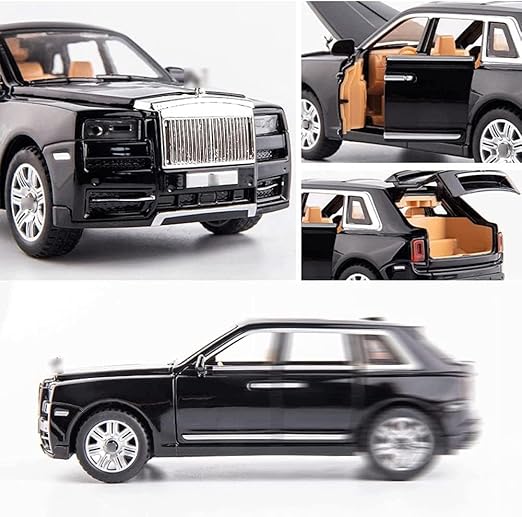 Braintastic 1:32 Diecast Rolls Royce Alloy Metal Pull Back Die-Cast Carwith Sound Light for Kids Best Gifts Toys for Kids Boys (Rolls Royce Black)
