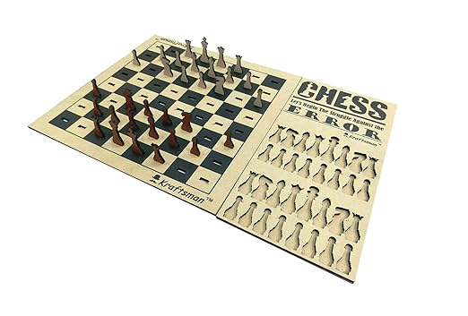 Kraftsman Wooden Chess & Checkers Board Game Combo | One Board 2 Games