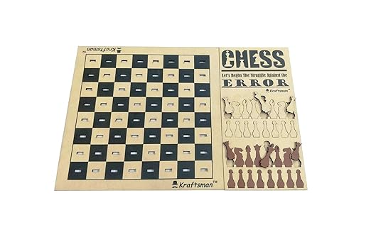 Kraftsman Wooden Chess & Checkers Board Game Combo | One Board 2 Games