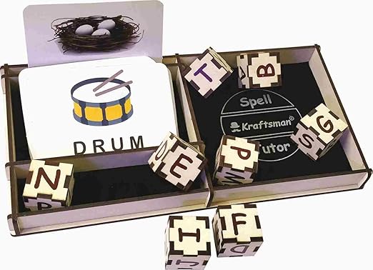 Braintastic Wooden Spell Tutor Spelling Learning & Educational Game Toy with Flash Cards for Kids