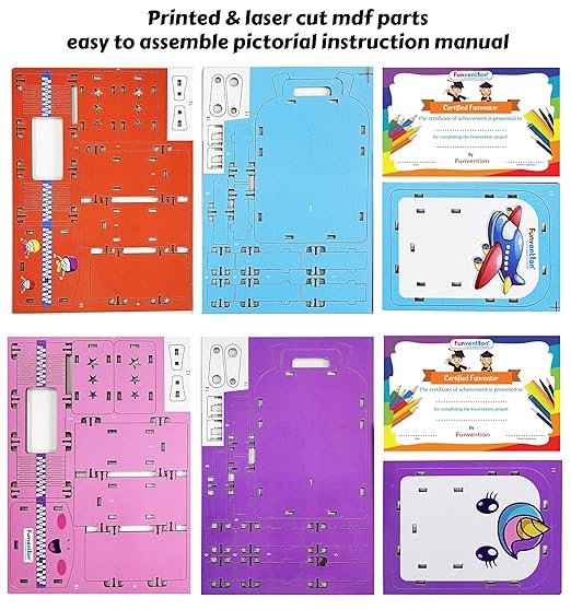 Funvention (Combo of 2) Unicorn + Airplane DIY Pen Stand Model Desk Organizer Birthday Return Gifts for 4+ Years Kids 3D Puzzle Art and Craft kit