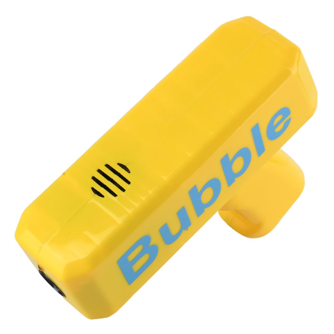 Braintastic One Click Electric Automatic Bubble Maker Gun with Light & Music with 2 Refill Solution for Kids (Yellow)