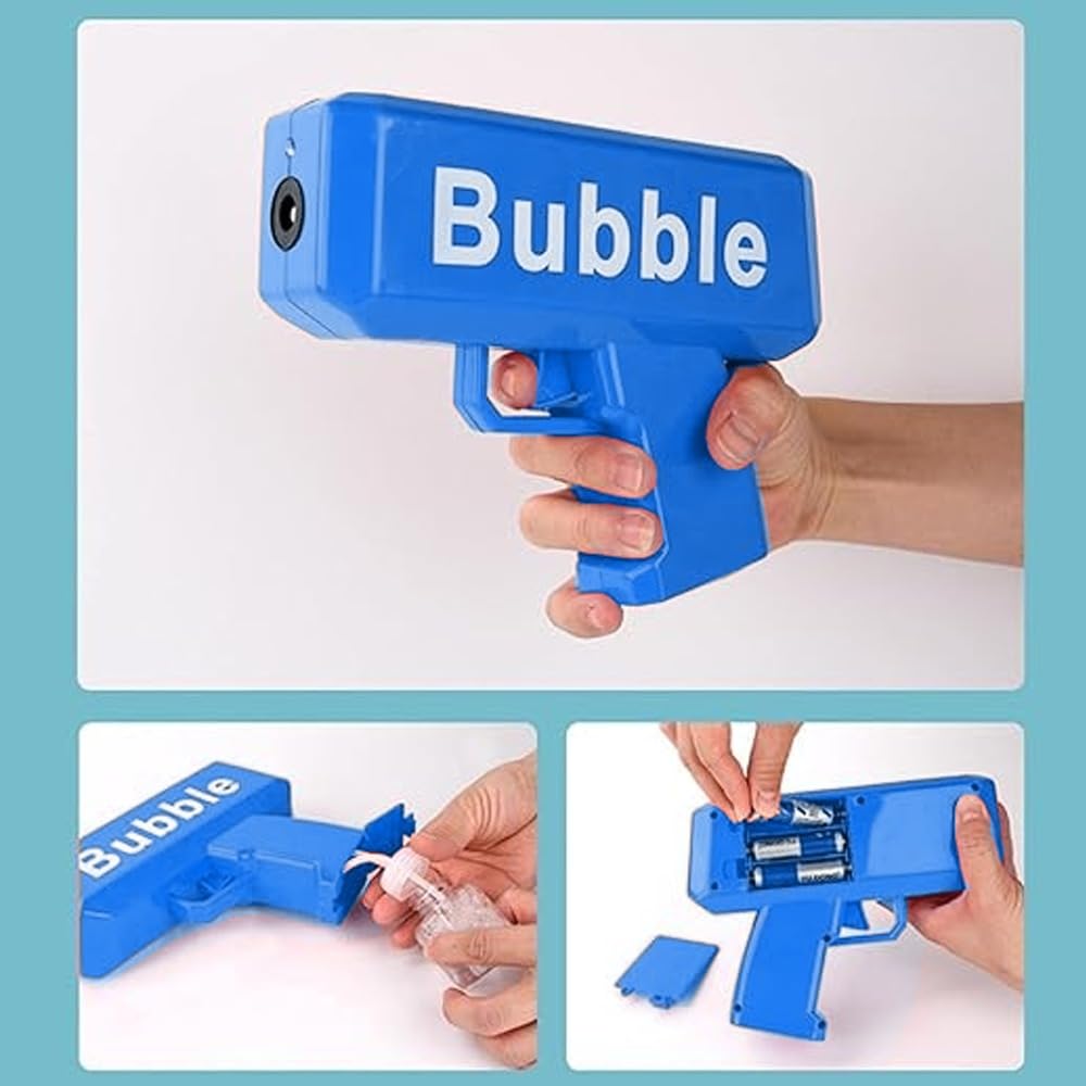 Braintastic Electric Bubble Maker Gun with Light&Music Outdoor Bubble Machine Gun for Kids Toy Bubble Maker