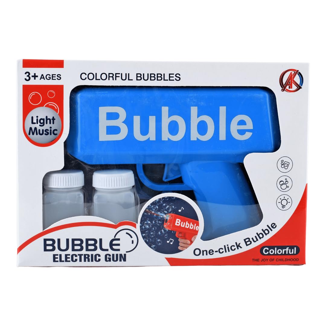 Braintastic Electric Bubble Maker Gun with Light&Music Outdoor Bubble Machine Gun for Kids Toy Bubble Maker