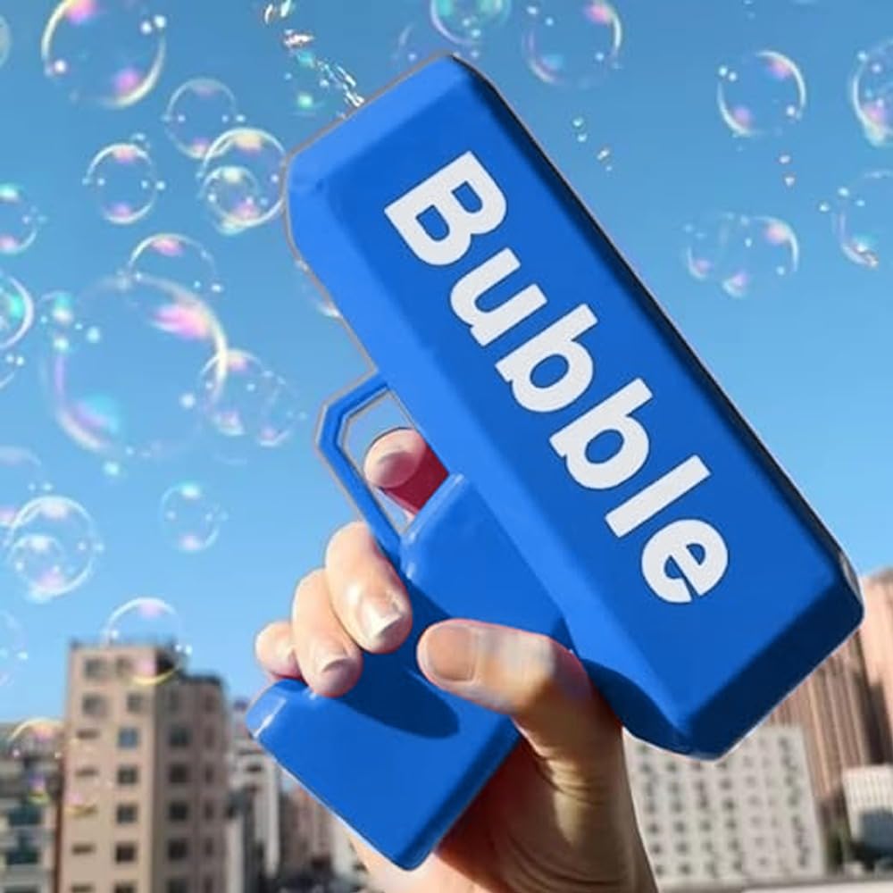 Braintastic Electric Bubble Maker Gun with Light&Music Outdoor Bubble Machine Gun for Kids Toy Bubble Maker