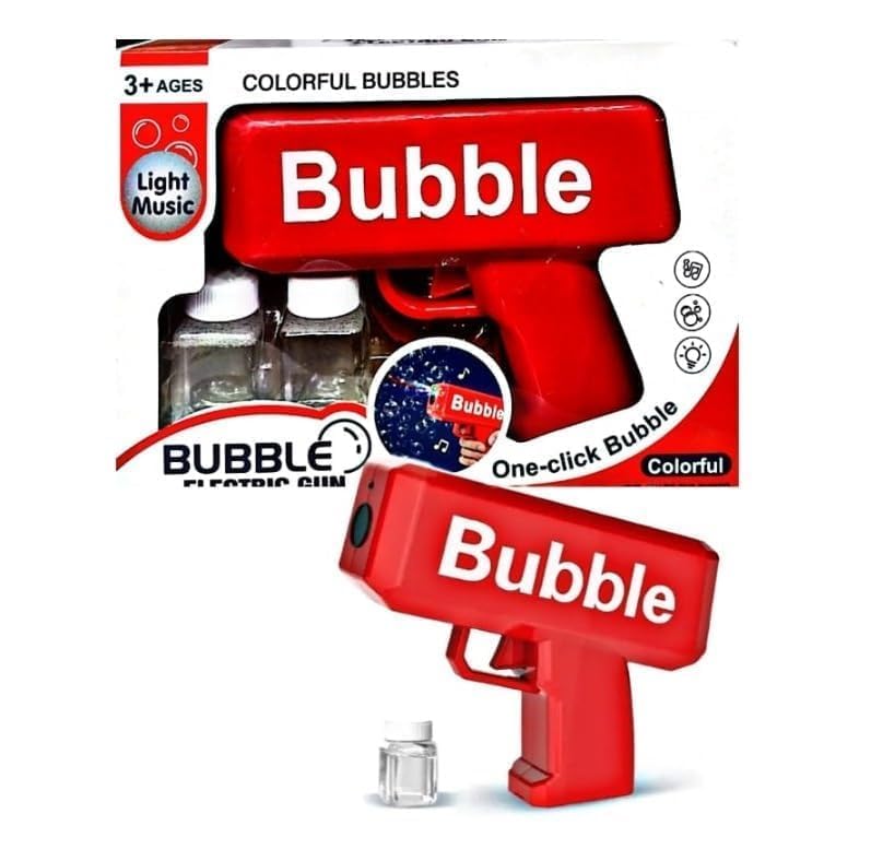 Braintastic Bubble Machine Gun 5000+ Bubbles Per Minute with Light and Bubble Solution Leak-Proof Fully Automatic Indoor Outdoor Play for Kids