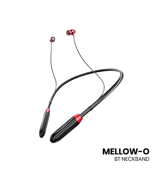 Swiss Military Mellow O Neckband with Upto 40 Hour Playtime - Dynamic Bass, Bluetooth Version 5.0, 10-meter Transmission Range, Soft In Ear Design, Type-C Charging , Supports Google Voice & Siri (Red)