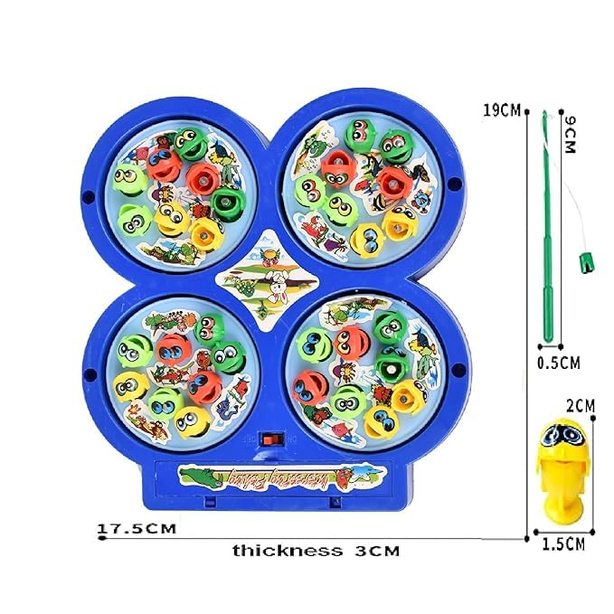 Braintastic Smart Fishing Magnetic Fish Catching Game, 32 Pieces, 4 Rotating Ponds with Music, Ages 5+