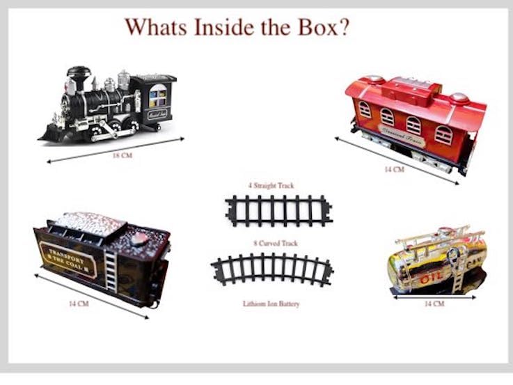 Braintastic Train Toy Set with Real Smokes, Lights from Locomotive and Emulation Trian Sounds for 3 Years & Above Kids (Classic Train)