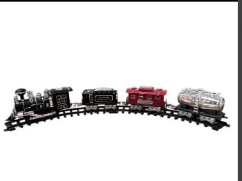 Braintastic Train Toy Set with Real Smokes, Lights from Locomotive and Emulation Trian Sounds for 3 Years & Above Kids (Classic Train)