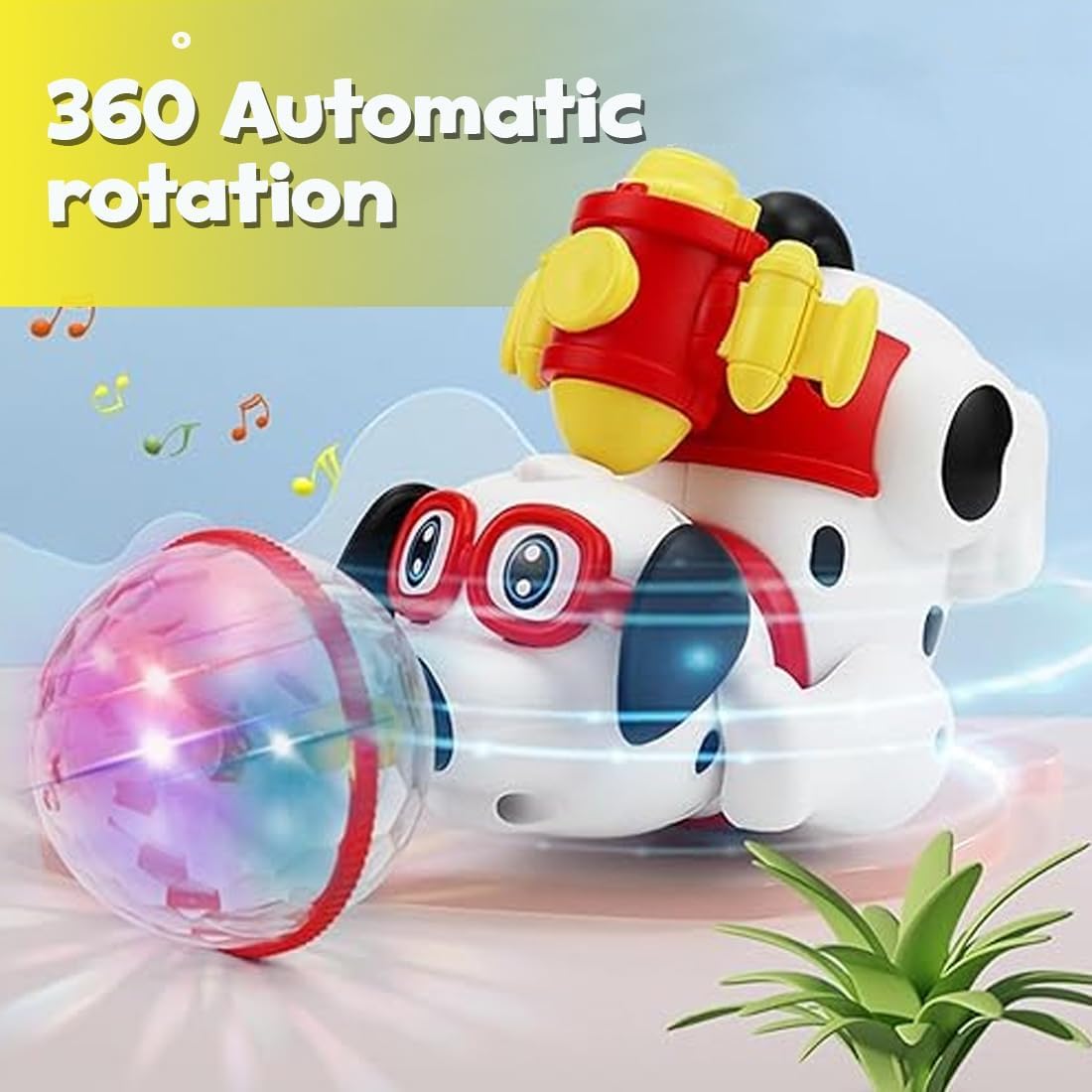 Braintastic Dancing Musical Dog, Walking Toy with Mist Spray, Flashing Lights, Sounds & 360° Rotation for Babies, Toddlers