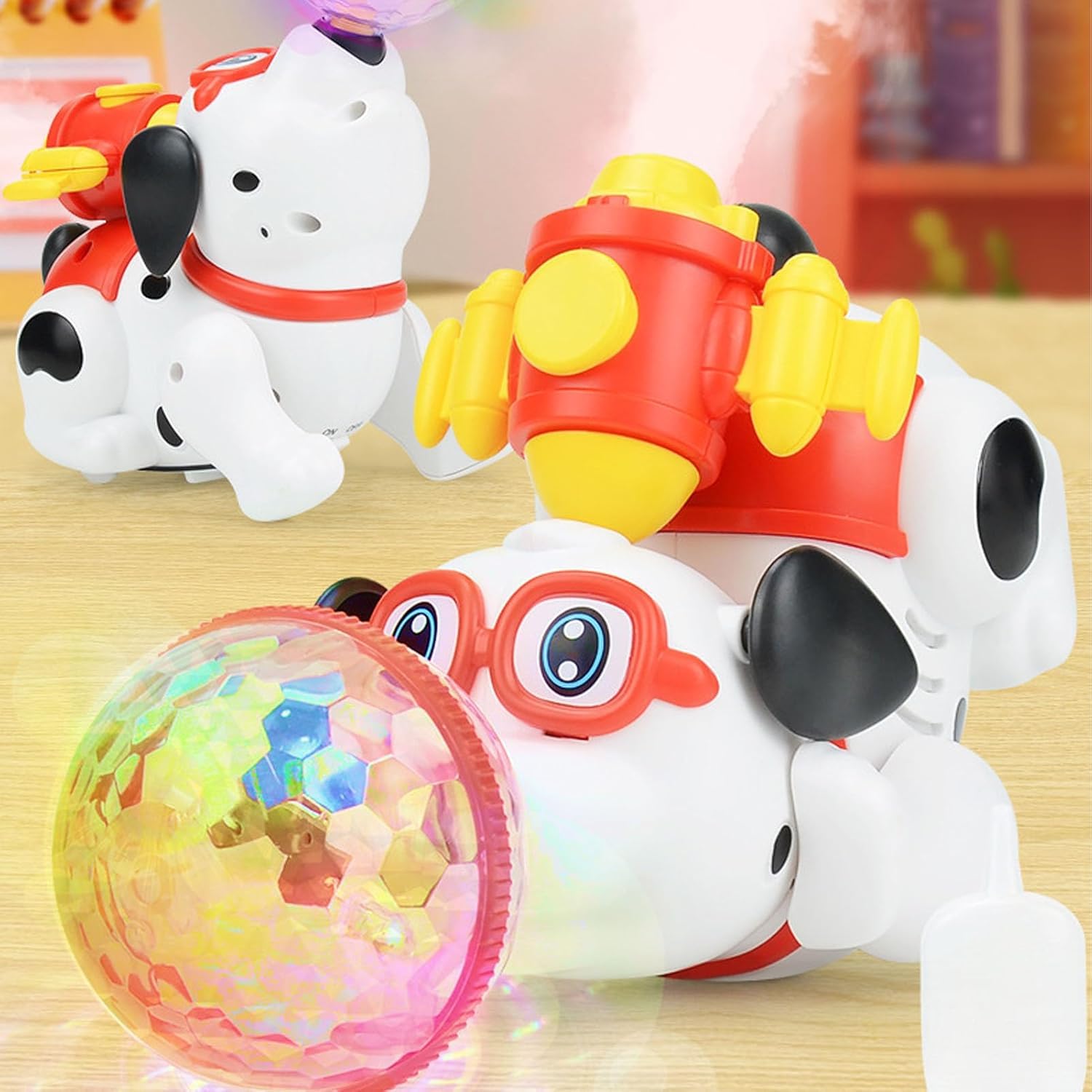 Braintastic Dancing Musical Dog, Walking Toy with Mist Spray, Flashing Lights, Sounds & 360° Rotation for Babies, Toddlers