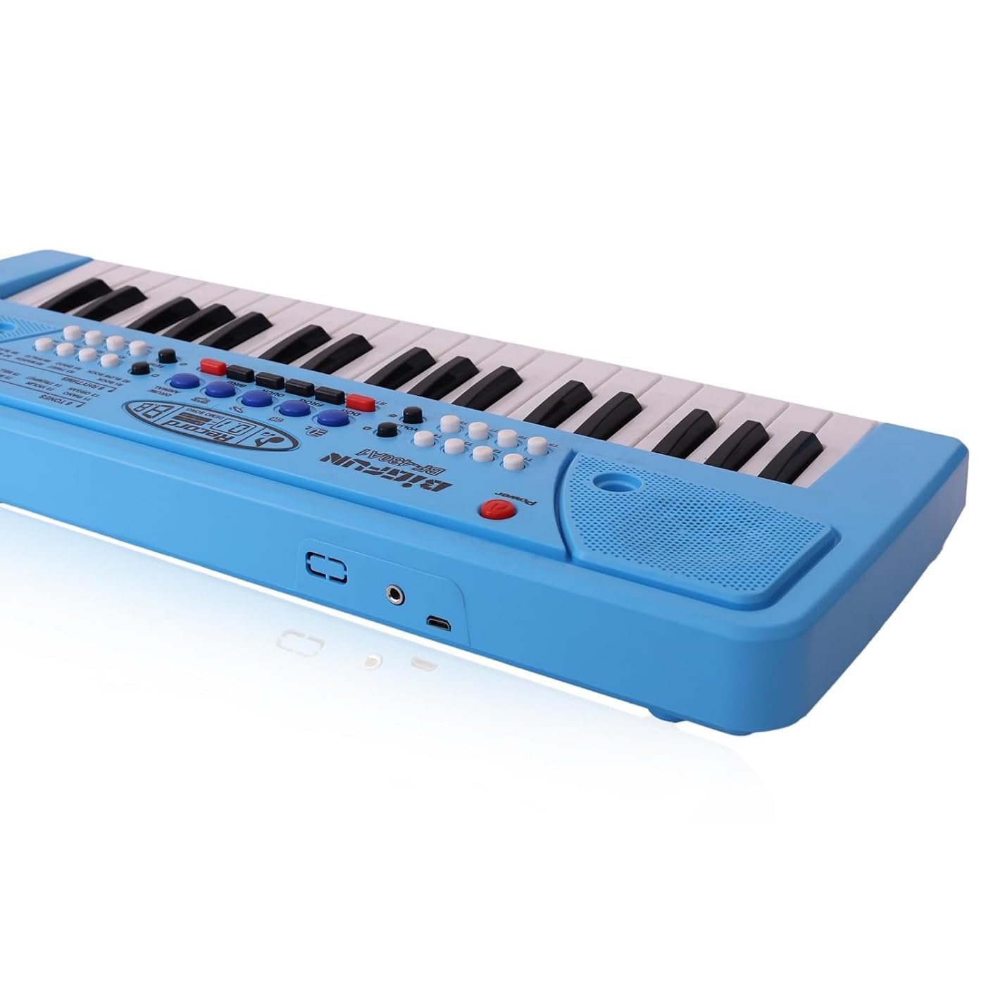 Braintastic Portable Musical Piano Keyboard with Microphone, 37 Keys, 8 Rhythms, 8 Tones with 6 in-Built Demos & Song Record Feature (BF430A1) (Blue)