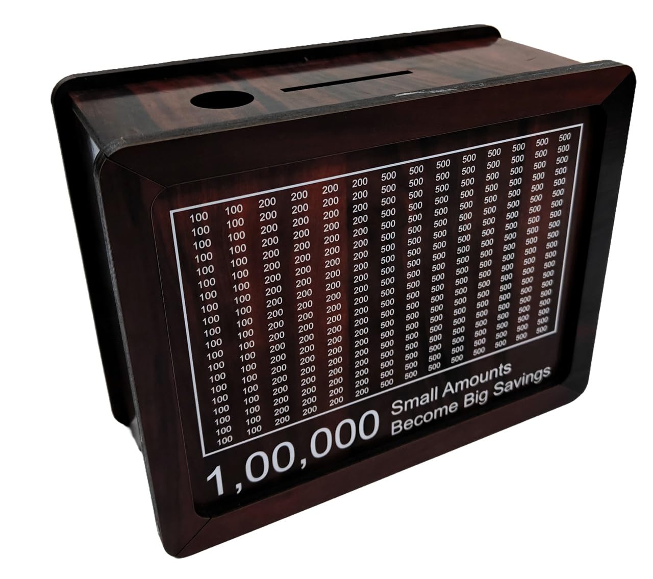 The LakhPot Money Saving Bank with Tracker Board, 100-500 Denomination Counter, Visual Progress Display Money Bank Coin Safety Vault for 100000 Target