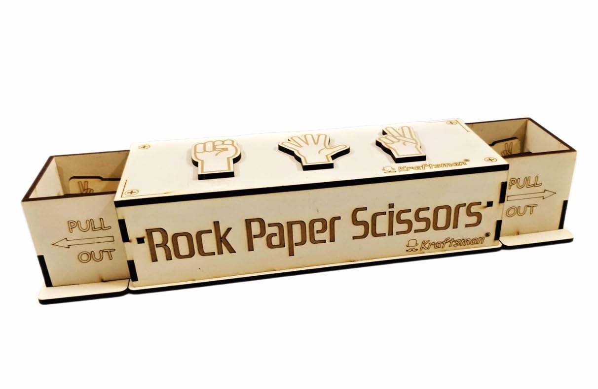Kraftsman Wooden Rock Paper Scissors | 2 Players Game