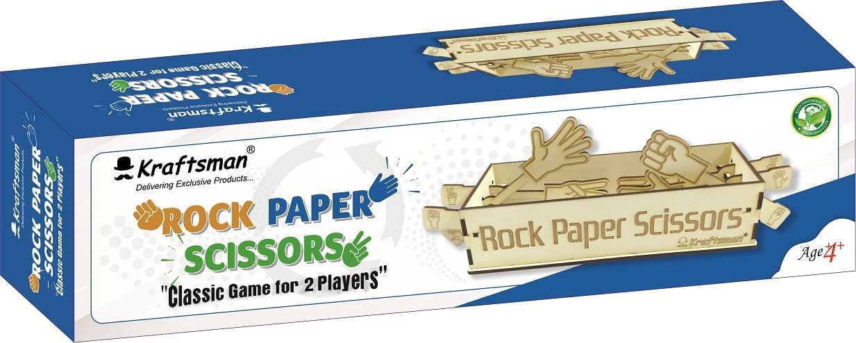 Kraftsman Wooden Rock Paper Scissors | 2 Players Game