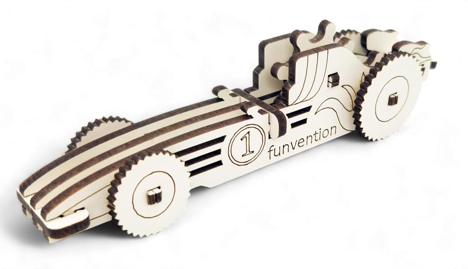 Funvention Birthday Return Gifts (Pack of 6) Fun Fidgets - Racer Car | DIY Miniature Mechanical Models 3D Puzzle Return Favours for Kids Birthday Party 5+ Years Made in India Toys