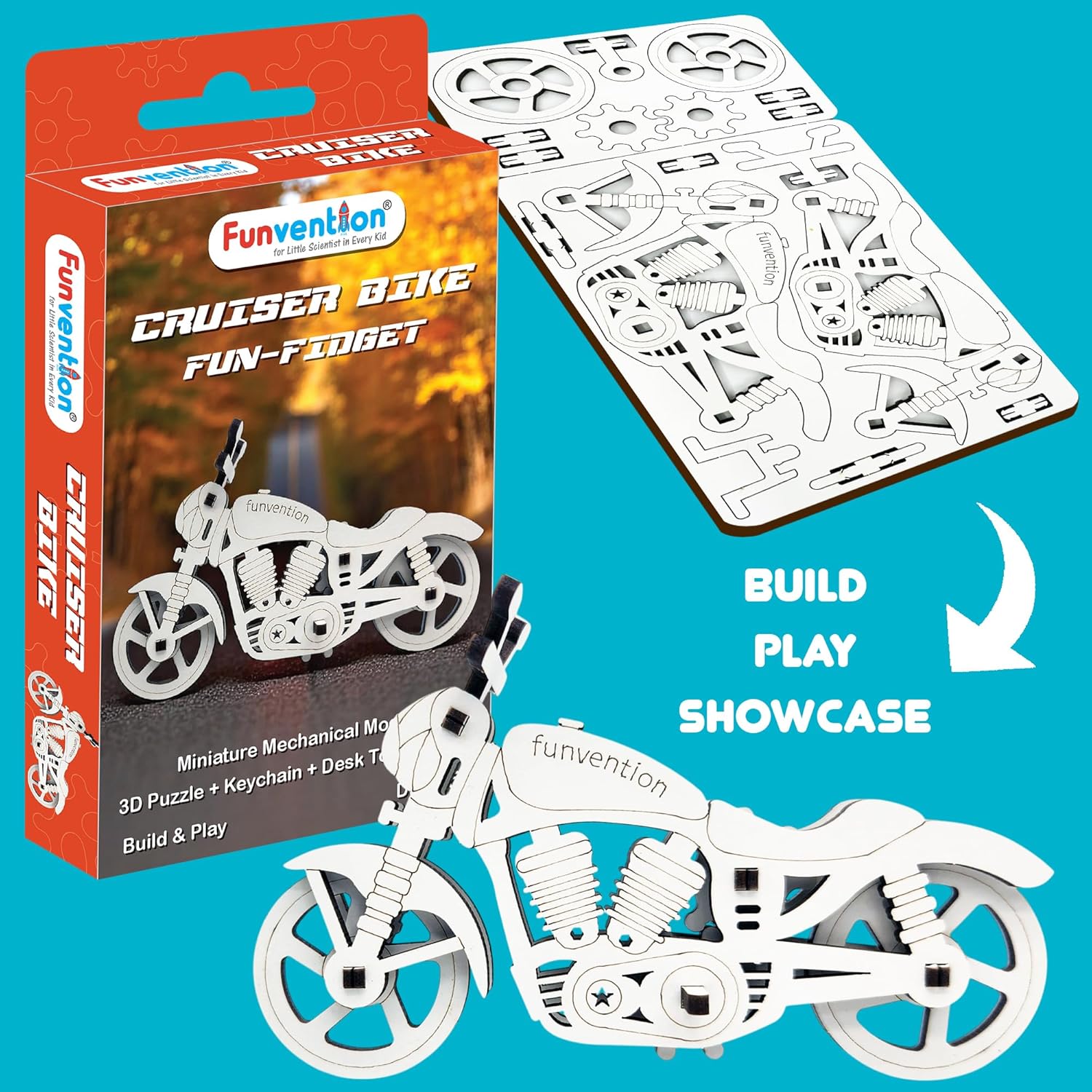 Funvention Birthday Return Gifts (Pack of 12) Fun Fidgets - Aircraft + Bike + Cars DIY Mini Mechanical Models 3D Puzzle Return Favours for Kids Birthday Party 5+ Years Made in India Toys Return Gift
