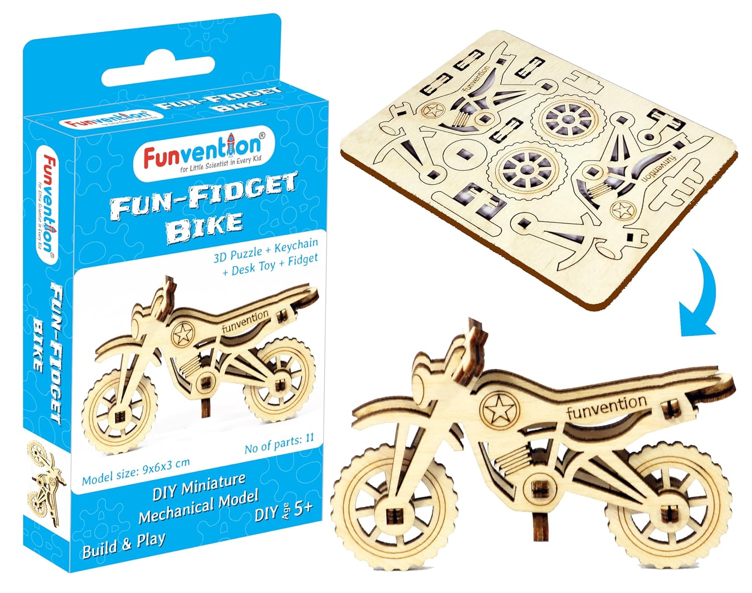 Funvention Birthday Return Gifts (Pack of 24) Fun Fidgets - Racer Car & Bike | DIY Miniature Mechanical Models 3D Puzzle Return Favours for Kids Birthday Party 5+ Years Made in India Toys