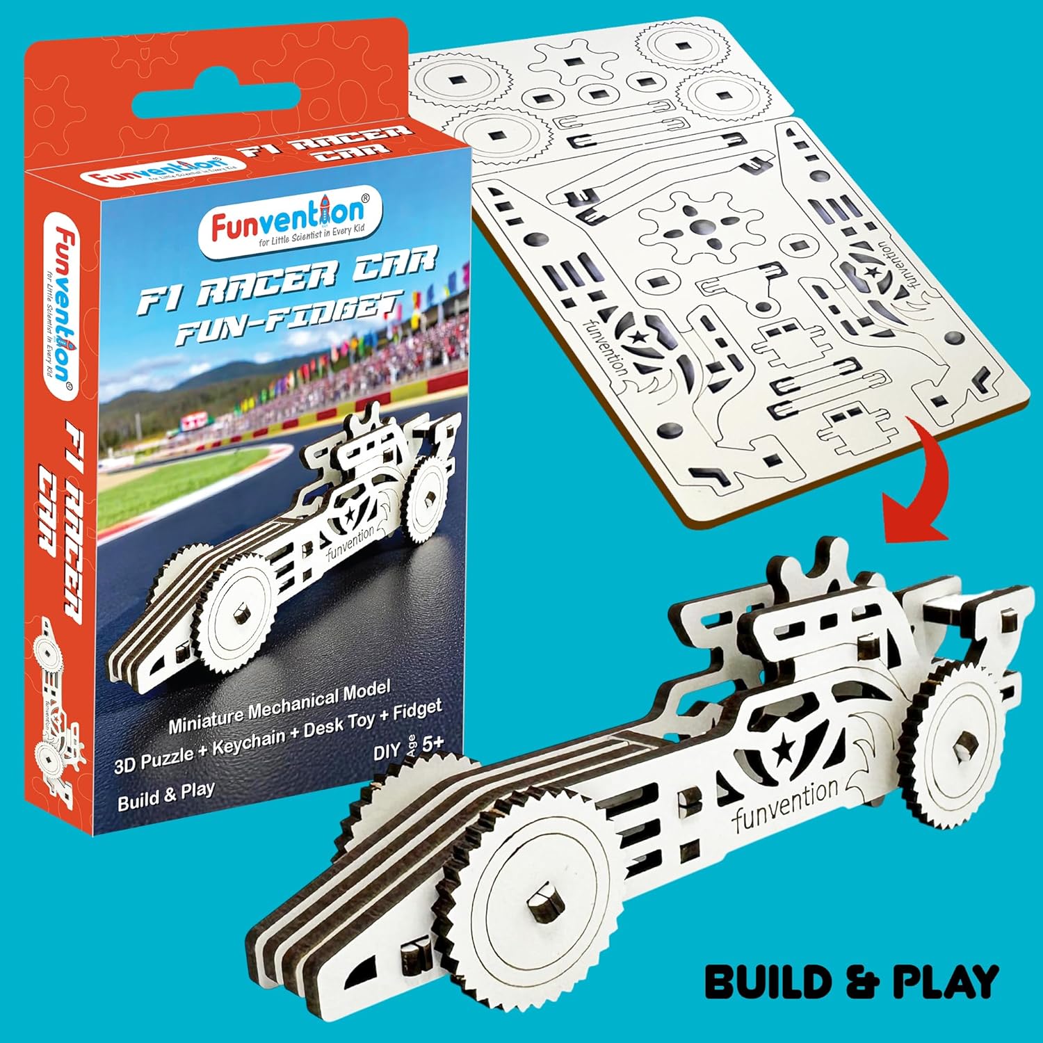 Funvention Birthday Return Gifts (Pack of 24) Fun Fidgets - Aircraft + Bike + Cars DIY Mini Mechanical Models 3D Puzzle Return Favours for Kids Birthday Party 5+ Years Made in India Toys Return Gift