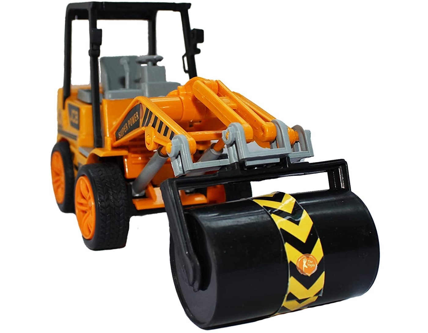 Braintastic Friction Powered Road Roller Construction Vehicle Toy for Kids – Realistic Plastic Engineering Truck (Pack of 1)