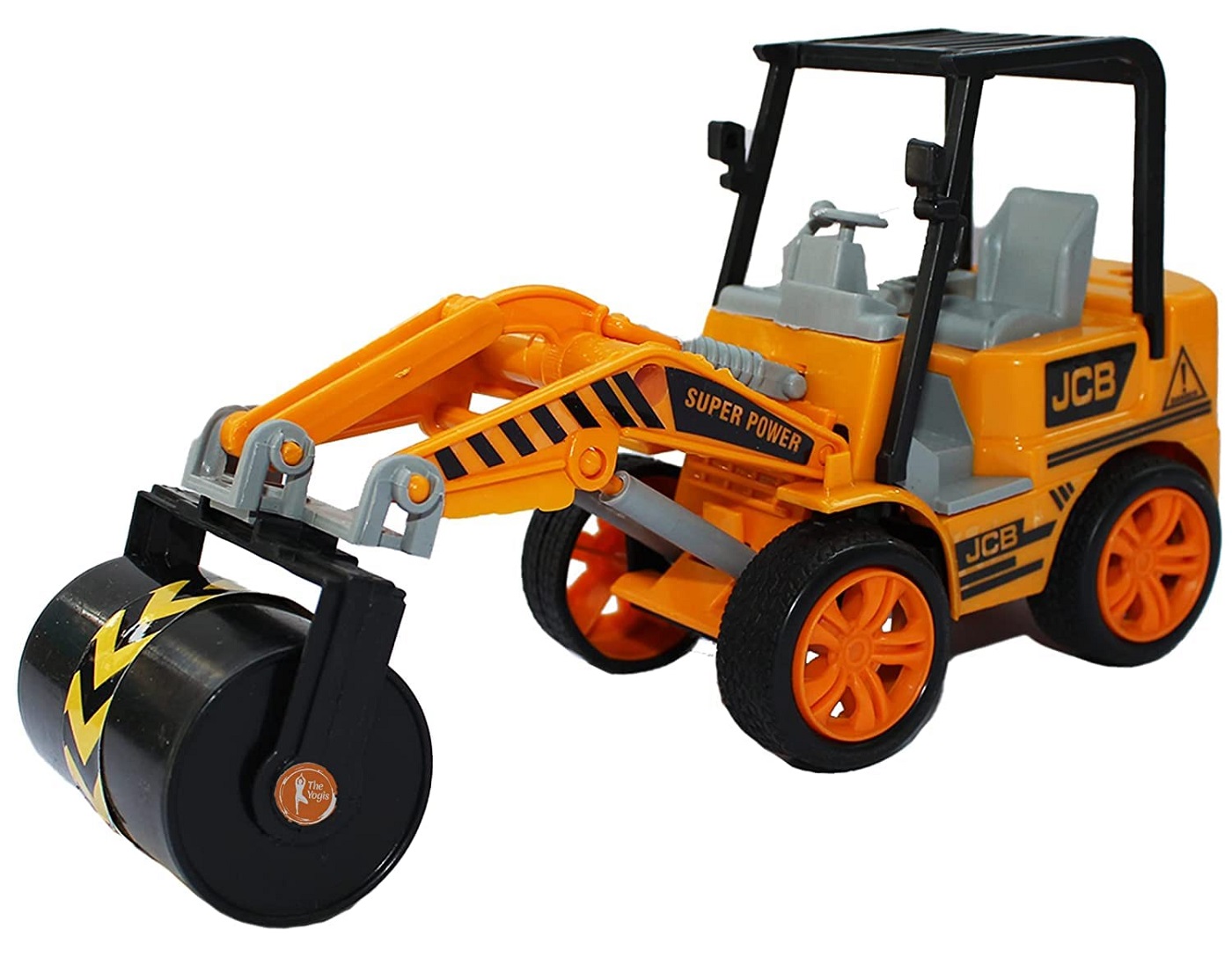 Braintastic Friction Powered Road Roller Construction Vehicle Toy for Kids – Realistic Plastic Engineering Truck (Pack of 1)