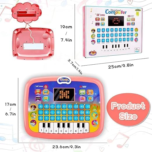 Braintastic Laptop Computer Plus Piano with Led Screen, Music, Fun Toy Activities, Educational & Learning Toy for Kids 1-6 Years