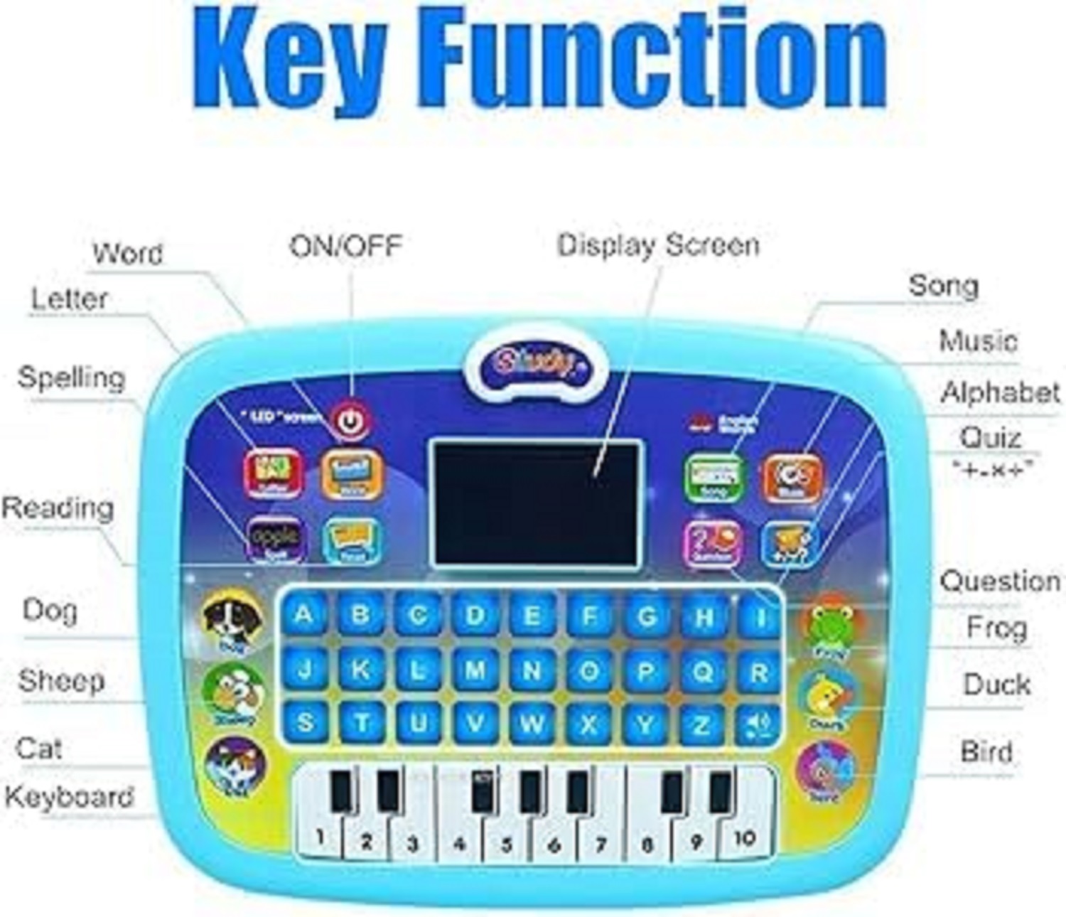 Braintastic Laptop Computer Plus Piano with Led Screen, Music, Fun Toy Activities, Educational & Learning Toy for Kids 1-6 Years
